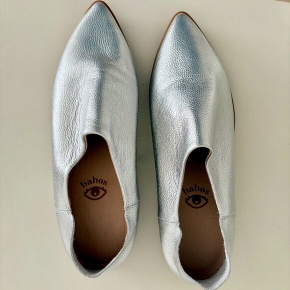 Vision Quest Babos Leather Shoes | Silver | Size 9.5 | Like New 👟✨ - Picture 1 of 5